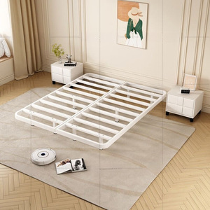 Cadre de lit suspendu en acier extra résistant, lit double moderne, stable, insonorisé, avec barrières de sécurité, lit en métal - Product Image 1