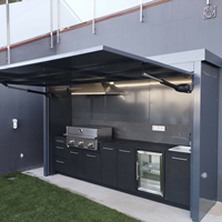 Cuisine extérieure multifonctionnelle de style européen, résistante à l'humidité, avec pod, en acier inoxydable, pour patio