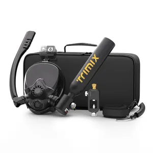 Trimix Lung Tank With Snorkeling Mask 0.5l High Oxygen Cylinder For Diving Mini Scuba Tank Black Green Yellow Diving Breathing