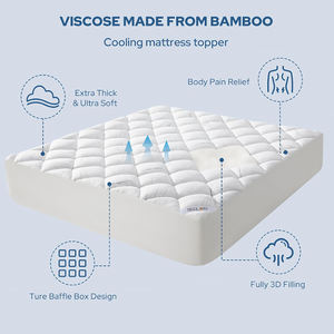 BEDLORE sıcak satış bambu yatak Topper yumuşak jakarlı kumaş soğutma için nefes yatak pedi yatak odası - Product Image 5