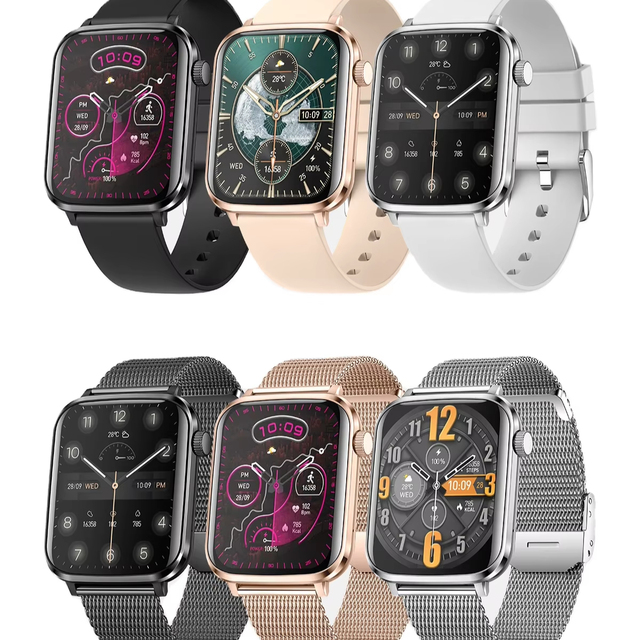 OEM V82 Smartwatch for Men Women Curved Screen BT Calling Ai Assistant 100watch Face Rich Functions Intelligent Wearable Devices