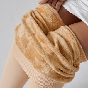 Winter <strong>Fleece</strong> <strong>Lined</strong> Thickened <strong>Leggings</strong> Women Tummy Control High Waisted Outdoor Workout Winter Warm Elastic Soft Yoga Pants - Product Image 1