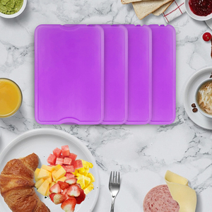 4 PCS Healthy Packers Ice Packs for Lunch <strong>Boxes</strong> &amp; Coolers - <strong>Freezer</strong> Packs- Cooler Accessories for Beach, Camping, Fishing Purple - Product Image 2