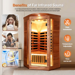 Sauna de Infrarrojos Compacta para 1 Persona, 1.3KW, con Control de Tiempo y Temperatura, para Uso en Interiores, Disponible en EE. UU. - Product Image 5