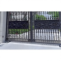 Portails principaux extérieurs en fer forgé à double battant, design grille moderne, les mieux notés, pour villas et zones résidentielles