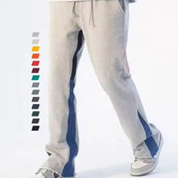 Pantalon de jogging évasé décontracté de haute qualité pour homme, avec patchwork et taille élastique, style empilé
