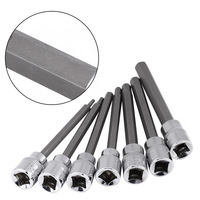 Jeu de douilles hexagonales extra longues de 100 mm, 7 pièces, fabriqué en Chine, 3/8 "   Clé à cliquet métrique 3mm-10mm