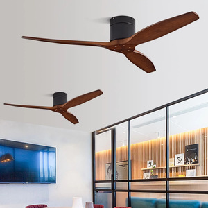 Solid Wood <b>Ceiling</b> <b>Fan</b> Ac Motor Reversible Airflow For Commercial Use Industrial Buildings Low Rise Without Light - Product Image 3