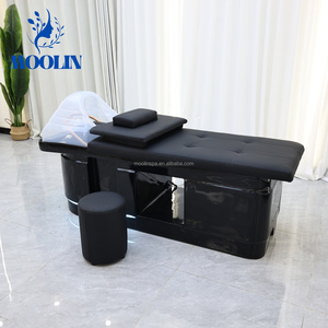 Fauteuil de lavage moderne haut de gamme MOOLIN avec fonction spa capillaire, en cuir PU et structure en acier inoxydable - Mobilier de salon pour coiffure - Product Image 3