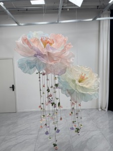 L-002 Cabeza de Flor de Organza Extra Grande Personalizable para Decoración de Bodas, Ambiente Festivo, Decoración de Ventanas y Fiestas - Product Image 3
