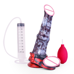 Consolador monstruo de lobo chorros simulado NNSX con nudos enormes ventosa de silicona para juego manos libres enchufe juguete sexual para mujeres y hombres - Product Image 2