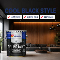 Peinture murale et de plafond intérieure à l'émulsion acrylique noire de haute qualité, revêtement liquide haute couvrance pour application au pinceau ou au pulvérisateur