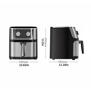 DON FELIZ Friteuse à air saine 8L carrée grande capacité sans huile en acier inoxydable avec revêtement céramique 1400W à panier unique - Product Image 3