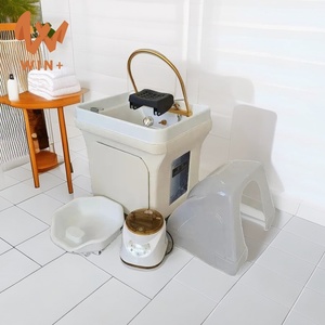 Estación Portátil de Lavado para Barbería con Vaporizador Silla de Lavado para Salón de Belleza Equipo de Spa Japonés para Cabeza con Tuberías y Lavabo para Champú - Product Image 5