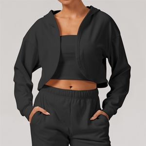Sweat-shirt de sport en velours pour femme, automne-hiver, transfrontalier, à capuche, pour la course et le fitness, sexy, décontracté, ample et polyvalent - Product Image 2
