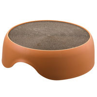 Arbre à chat intelligent avec griffoir en carton et lit en bois, design durable à 2 niveaux, base antidérapante résistante à l'usure, planche à gratter pour chat