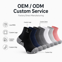 Chaussettes de sport noires personnalisées, respirantes et rembourrées, avec logo personnalisé, antidérapantes, OEM ODM, faible MOQ, directement de l'usine
