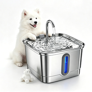 Food Grade Stainless Steel Pet Water Feeder Anti Overflow Design Indoor Household <b>Drinking</b> Fountain - Product Image 1