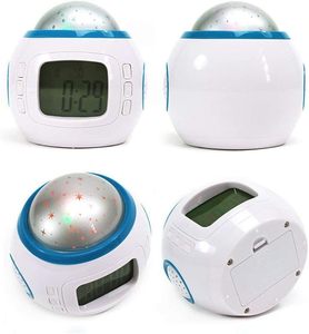 Ánh Sáng Ban Đêm Trẻ Em Của Quà Tặng Cạnh Giường Ngủ Đầy Màu Sắc LED Digitale Đồng Hồ Báo Thức Thiên Nhiên Âm Thanh Âm Nhạc Sao Chiếu Đồng Hồ Với Lịch - Product Image 6