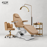 Table de massage électrique incurvée en cuir PU de haute qualité pour salon de beauté, spa et soins du visage