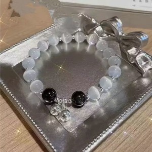 Bijoux fantaisie pierre de lune perlée élastique bracelets porte-bonheur réglable <span class=keywords><strong>bleu</strong></span> opale oeil de chat papillon clair de lune bracelets pour femme - Product Image 2