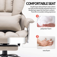 Chaise de bureau de direction en cuir PU Alinunu pour bureau de PDG, chaise pivotante avec repose-jambes et soutien lombaire