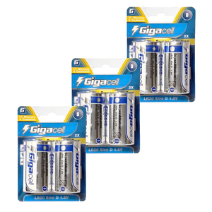 Pilas Alcalinas Gigacell Super Alkaline D, Paquete de 2, Alcalinas para Accesorios de Computadora, Flexibles y Potentes para Hogar Inteligente - Product Image 1