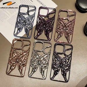 Luxury Plating Butterfly <strong>Cooling</strong> Cover Hollow Out Breathable Soft TPU <strong>Phone</strong> <strong>Case</strong> for iPhone 12 13 14 15 16 Pro Max - Product Image 4