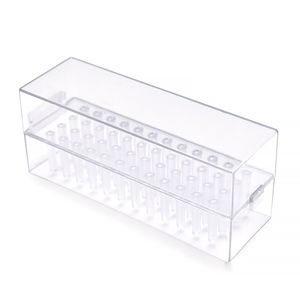 Portable Removable 48 Hole Clear Plastic Nail <b>Drill</b> <b>Bit</b> Storage <b>Box</b> Moistureproof Large Capacity Manicure Efile Organizer Case - Product Image 3