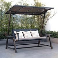 Chaise suspendue d'extérieur en aluminium avec coussin à séchage rapide pour cour, jardin, maison, balcon - Loisirs intérieurs/extérieurs pour adultes (2-3 personnes)
