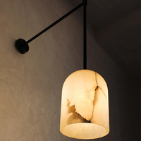 Lámpara de Pared de Lujo Italiana, Totalmente en Cobre y Mármol, para Dormitorio, Diseño Artístico, Modelo para Pared de Fondo, Lámpara de Pared para Pasillo