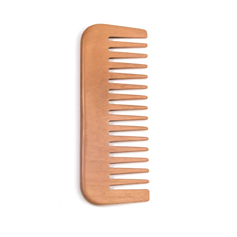 Private Label Pocket Size Hair Comb Natural Peach Wood Beard Comb For Travel Razorline Comb
