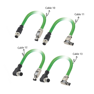Разъем M12 <span class=keywords><strong>4</strong></span> <span class=keywords><strong>Pin</strong></span> D-код под прямым углом к металлу RJ45 1 м разъем M12 водонепроницаемый кабель - Product Image 3