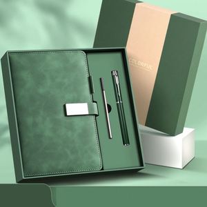 Luxury Blue PU Leather A5 Notebook <b>Gift</b> <b>Set</b> with Pen-FX <b>GIFT</b> Personalized Business <b>Gift</b> - Product Image 3