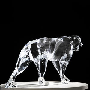 تصميم جديد مخصص واضح الراتنج فن النحت شفاف ليوبارد الحيوانات النحت - Product Image 5