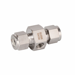 Raccord droit en acier inoxydable ROKE à double ferrule, pour tubes impériaux de 1/16 à 2 pouces avec filetage interne en éventail - Product Image 1