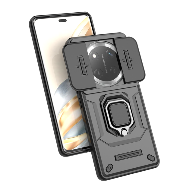 New Design Shockproof Soft TPU Hard PC Case with Rotatable Ring Stand Holder Camera Protector Phone Case for XM 15T Pro