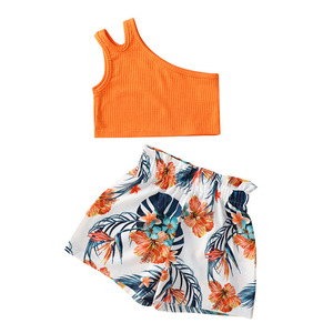 OEM ODM OBM Girls Casual <strong>Clothing</strong> Sets <strong>2</strong> Piece Orange Printed Top Floral Style <strong>for</strong> 8 to 9 <strong>Years</strong> <strong>Old</strong> in Spring - Product Image 3