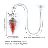 Pendentif Conique Orgone en Résine avec Graviers d'Améthyste Naturelle, Pendentif Hexagonal et Copeaux de Cristal de Quartz Rose pour la Guérison