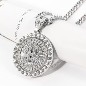 Alta calidad Hip Hop 70s 80s 90s accesorio chapado en oro dólar signo cadenas diamantes <span class=keywords><strong>de</strong></span> imitación para hombres rapero Digger <span class=keywords><strong>disfraz</strong></span> <span class=keywords><strong>de</strong></span> Halloween - Product Image 3