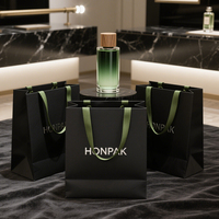 Sacs en Papier Noirs de Luxe Personnalisés avec Logo, Emballage Cadeau et de Shopping Écologique pour le Commerce de Détail HONPAK