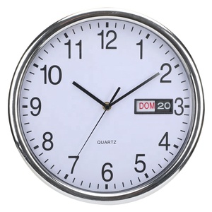 <span class=keywords><strong>Horloge</strong></span> murale en plastique à quartz avec affichage de la <span class=keywords><strong>date</strong></span> <span class=keywords><strong>et</strong></span> du <span class=keywords><strong>jour</strong></span> - Product Image 1