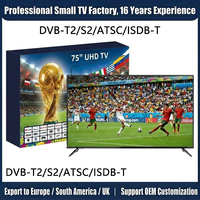 Televisor Inteligente 4K de 75 Pulgadas al por Mayor, Android 13/14, Google TV, OEM, LED, DVB-T2 S2 ATSC, Fábrica Profesional