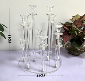 เชิงเทียนอะคริลิกรูปทรงกลมทำมือ - ของตกแต่งห้องนั่งเล่นสุดหรูสำหรับงานแต่งงาน คริสต์มาส และอีสเตอร์ ของตกแต่งบ้าน - Product Image 1