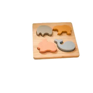 Classic Board Game Montessori Early Education Wooden Toy Hand-on Skills Training animal Puzzle silicone pulzze toys