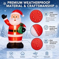 Père Noël gonflable de Noël avec lumières LED, imperméable, en tissu Oxford, pour extérieur, certifié CE, pour fêtes, événements commerciaux et présentations
