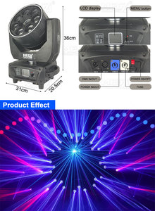 Luz Móvil Bee Eye RGBW de 7x40W con Láser y Anillo LED 3 en 1, DMX512, Beam Wash Zoom, para DJ, Club, Conciertos - Product Image 5