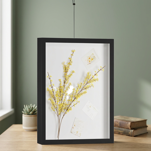 <b>Black</b> European Style Dried Flower <b>Photo</b> <b>Frame</b> Front Opening Real-glass 8*10 Inch Shadow Box Lovers Gifts MDF Letterpress Printed - Product Image 3