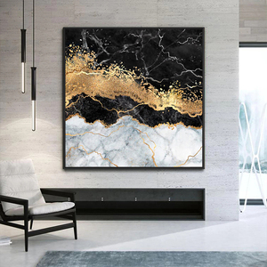 Dipinto a Olio Premium Dipinto a Mano, Opera d'Arte Lussuosa Oversize in Bianco e Nero, Pittura Astratta Effetto Marmo su Tela di Lino 450gsm, Arte Moderna da Parete - Product Image 2