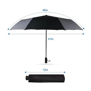 Safety Night Lighting Rain Telescopic Umbrella With Automatic LED Handle